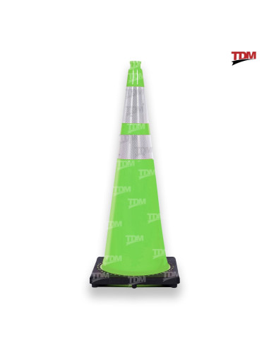 Cono de tráfico PVC Premium 36" Verde Fluorescente